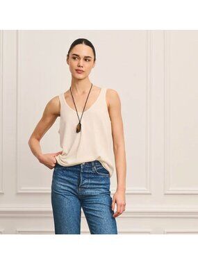 NAADAM Super Fine Cashmere Tank in Cream Size Medium